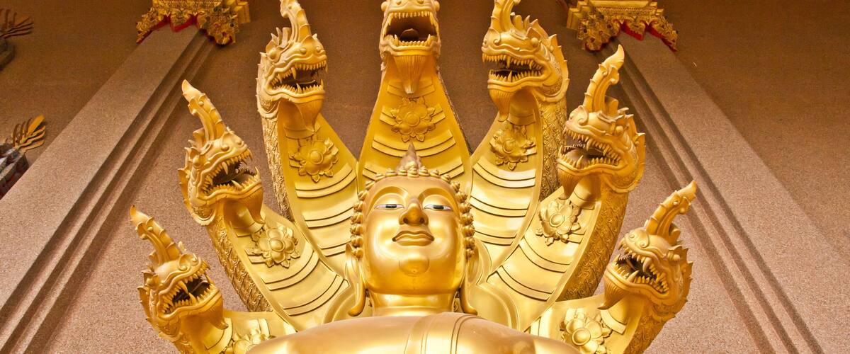 Statue of Buddha in Wat Nuan Chan, Bangkok, Thailand