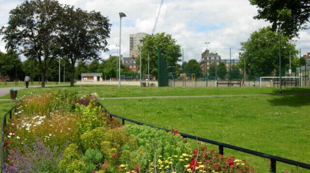 Talacre Gardens, Kentish Town This open space with sports facilities was, until 1975, an area of terraced housing. It is named after Talacre Road which runs along the western side, which in turn was named after the Flintshire town.