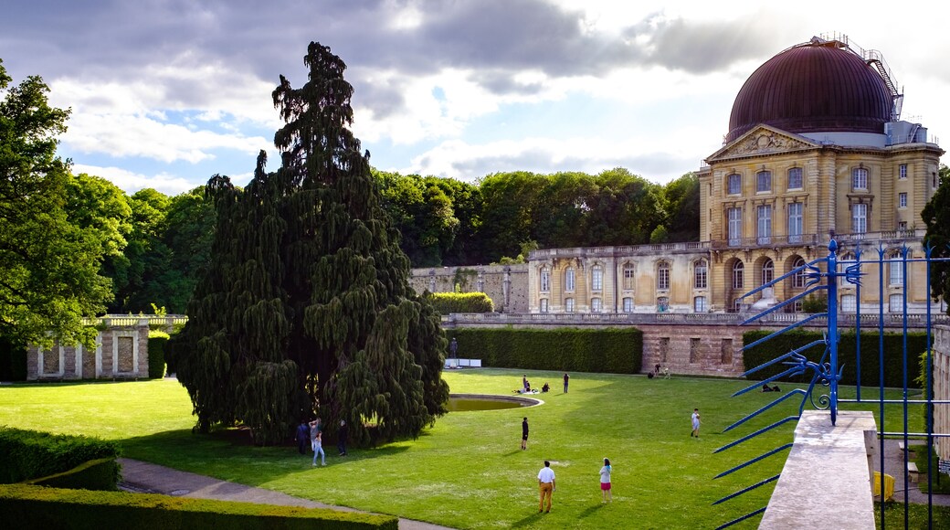 Public park view near old Meudon observatory, France on sunset