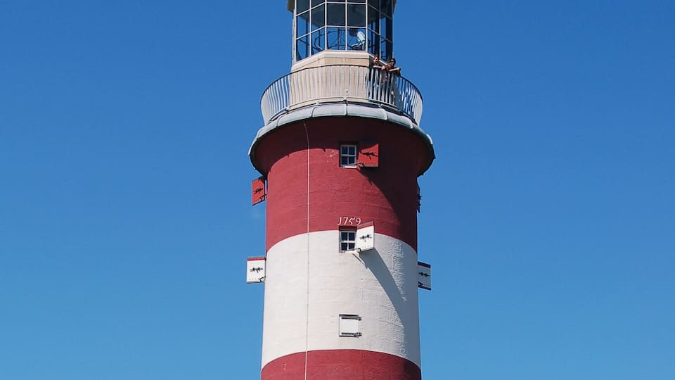 The southern side of Smeaton's Tower on Plymouth Hoe.