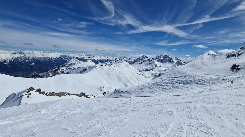 briancon serre chevalier ski slopes mountains, ski destinations located in the French Alps, near the Italian border. Briançon is a fortified town with historical significance,