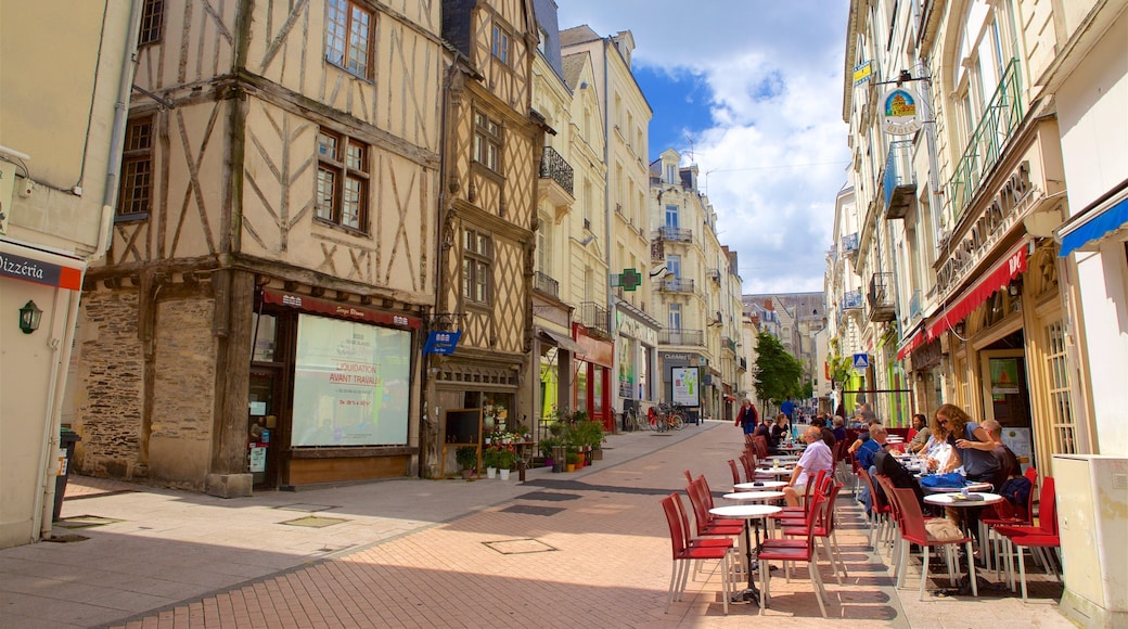 Downtown Angers which includes street scenes and outdoor eating