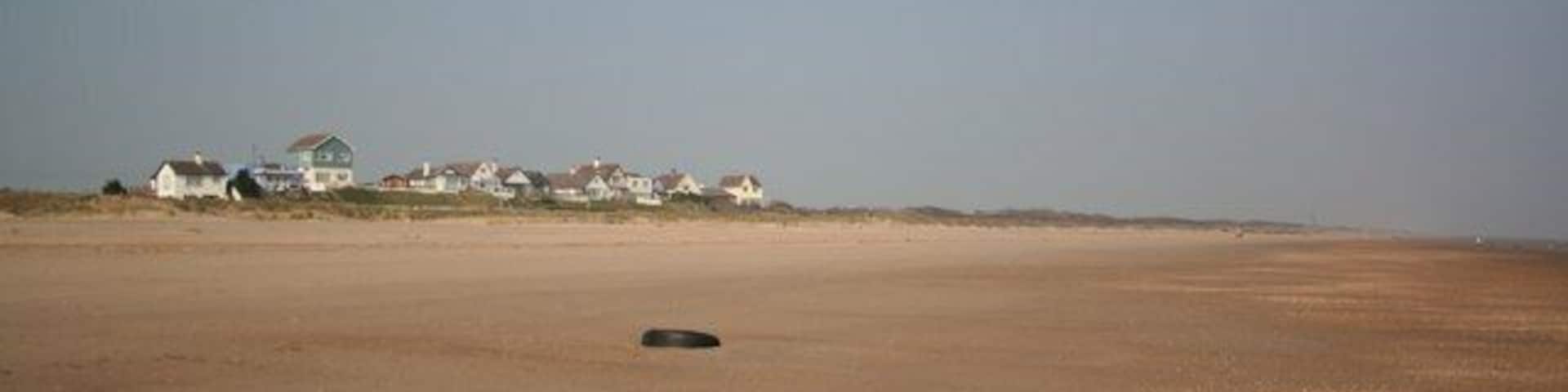 View towards Anderby Creek Low tide and an open beach view towards Anderby Creek