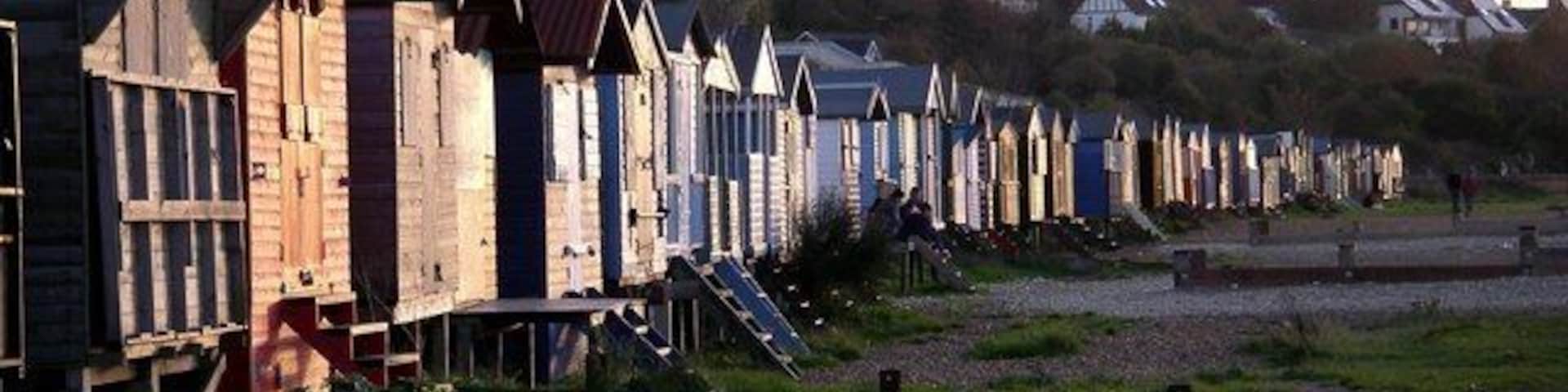Beach huts - Seasalter Beach huts between the sea and the (historic) railway.