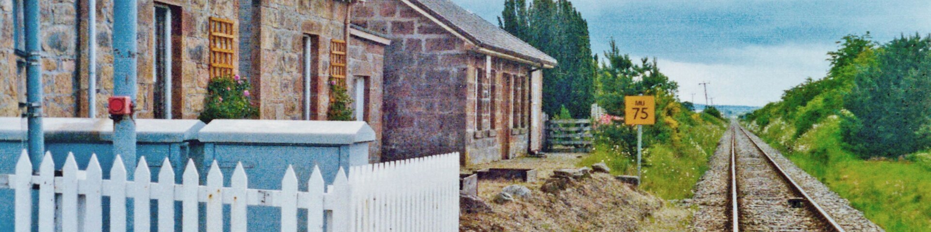 Former station at Delny, 1994. View SW, towards Dingwall and Inverness: ex-Highland Railway, Inverness - Dingwall - Thurso/Wick 'Far North' line. The station was to passengers 13/6/60, to goods 15/6/64, but the line flourishes