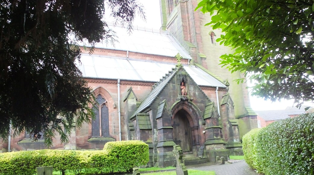 St. Giles' Church, Cheadle is a Grade I listed Roman Catholic church, designed by Pugin in Cheadle, Staffordshire. It is designed in the Gothic revival style in 1841. Exterior detail