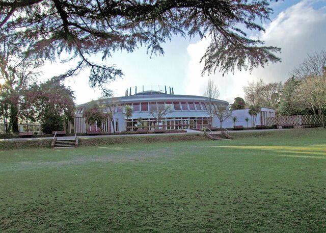 Bourne Hall Public hall and library.
