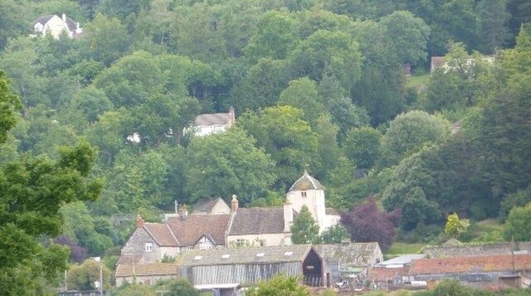 Birdcombe Court from a Distance Also known as "The Tower House" - Home of the Coathupe family from 1793.