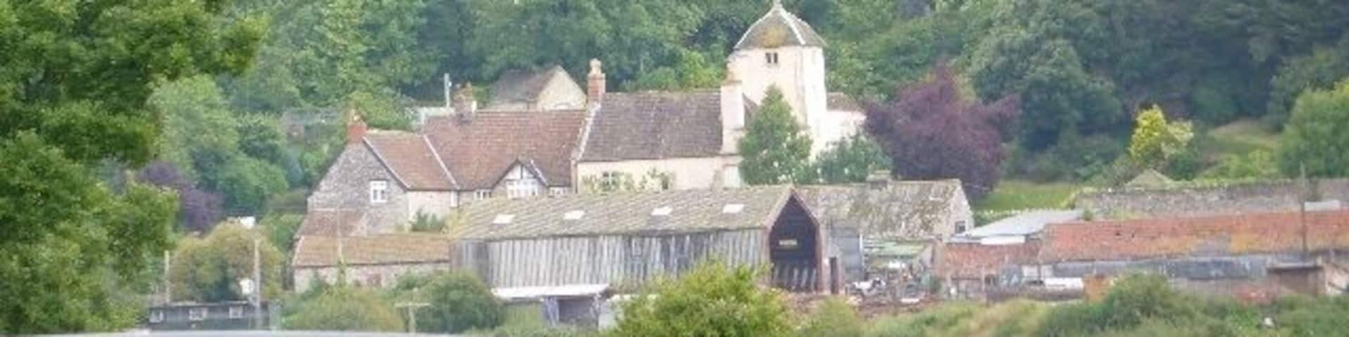 Birdcombe Court from a Distance Also known as "The Tower House" - Home of the Coathupe family from 1793.