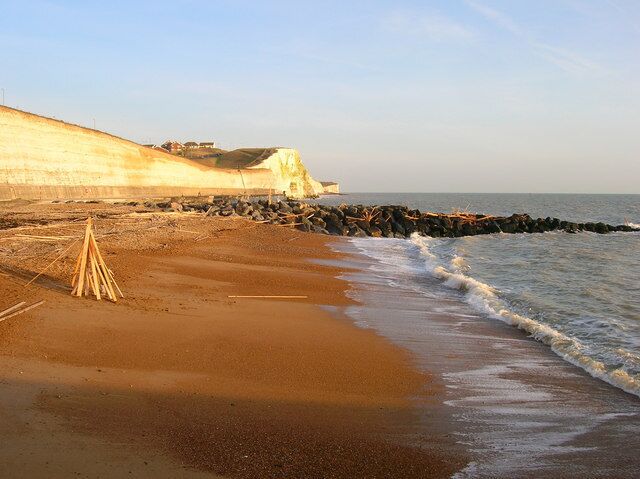 Planks on Saltdean Beach One of a number of beaches in the south to be the recipient of the cargo from the Ice Prince which foundered off the Dorset coast. Despite local warnings to stay away from beaches and planks the locals in Saltdean seem to have disregarded that. The stack fell down five seconds after the picture was taken.