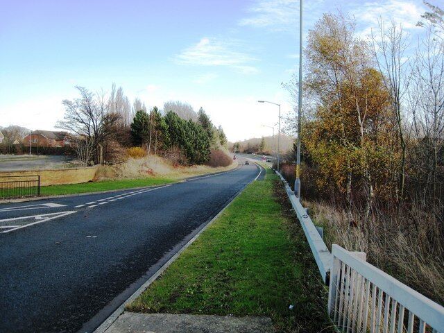 Entry slip road from A172 onto east-bound A174(T) The slip road shown in this picture runs along-side the Marton Country Club which lies just to the left of where the above photograph was taken. This entry point to the east-bound A174(T) road allows traffic to travel in the direction of Redcar.