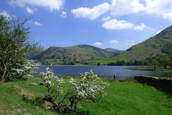 One of the smaller lakes in The Lake District, it lies at the bottom of the Kirkstone Pass, with views over lovely Patterdale valley. There is a lakeside path and a pleasant level walk from Cow bridge car park, will lead you to a campsite and The brotherswater Inn. Both pet friendly.