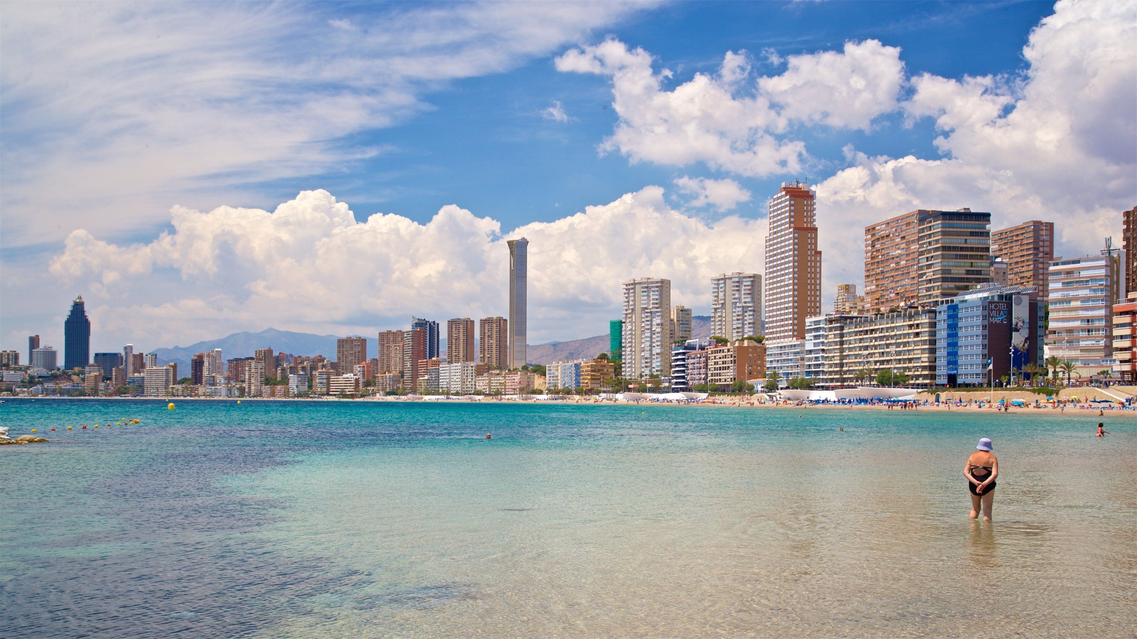 Benidorm Centro showing swimming, a coastal town and general coastal views
