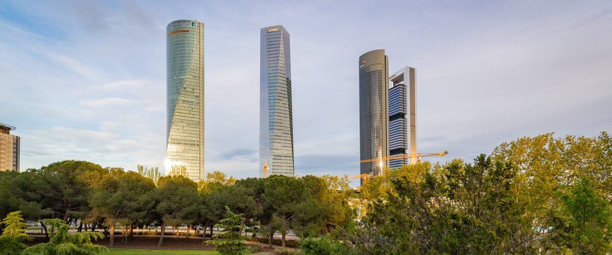 Four Towers Business Area which includes a garden and a skyscraper