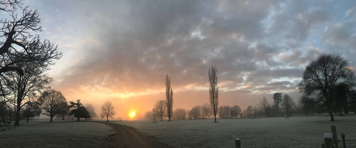 My daily commute to work with beautiful views .. love the Chiltern .. frosty morning with a killer sunrise
