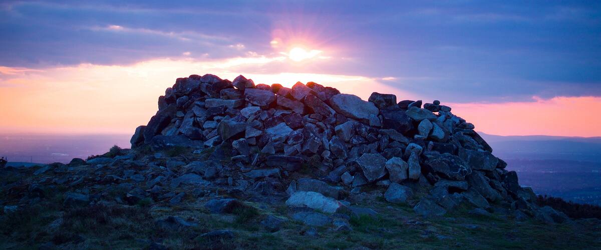 high up, above dovestones.