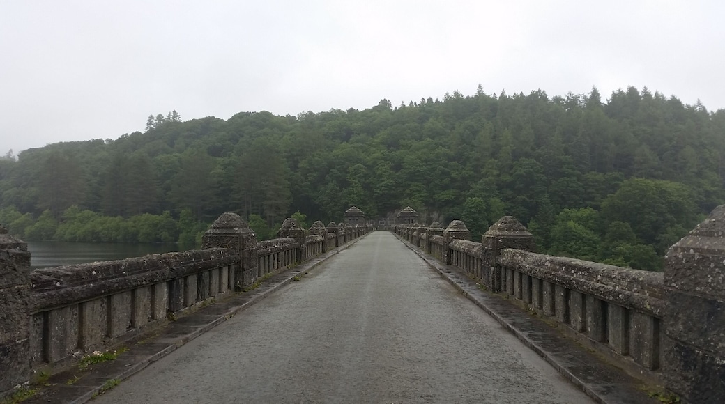 Walking over the dam in Lake vyrnwy just me and this road ahead.