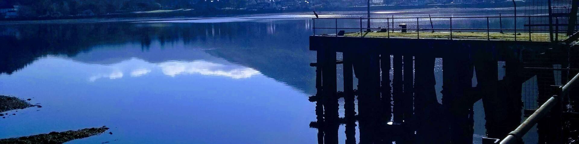 A lovely spring day on the pier next to the torpedo testing station in Arrochar. #arrochar #camping