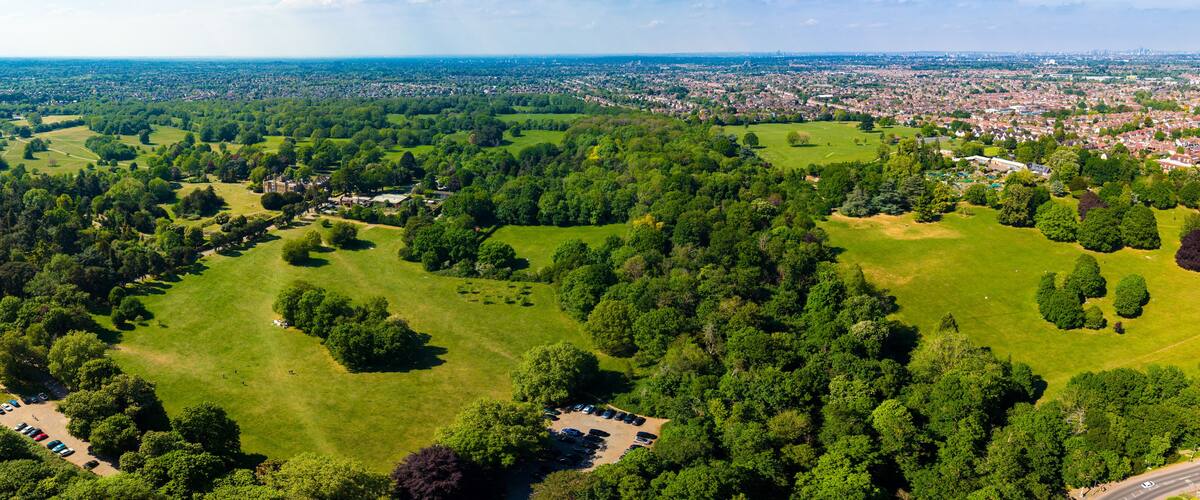 Nonsuch Park Mansion Sutton Drone View, UK