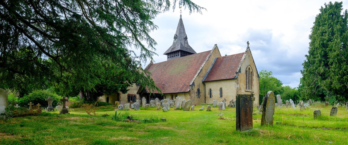 All Saints' Church in Steep near Petersfield in the South Downs National Park, Hampshire, UK