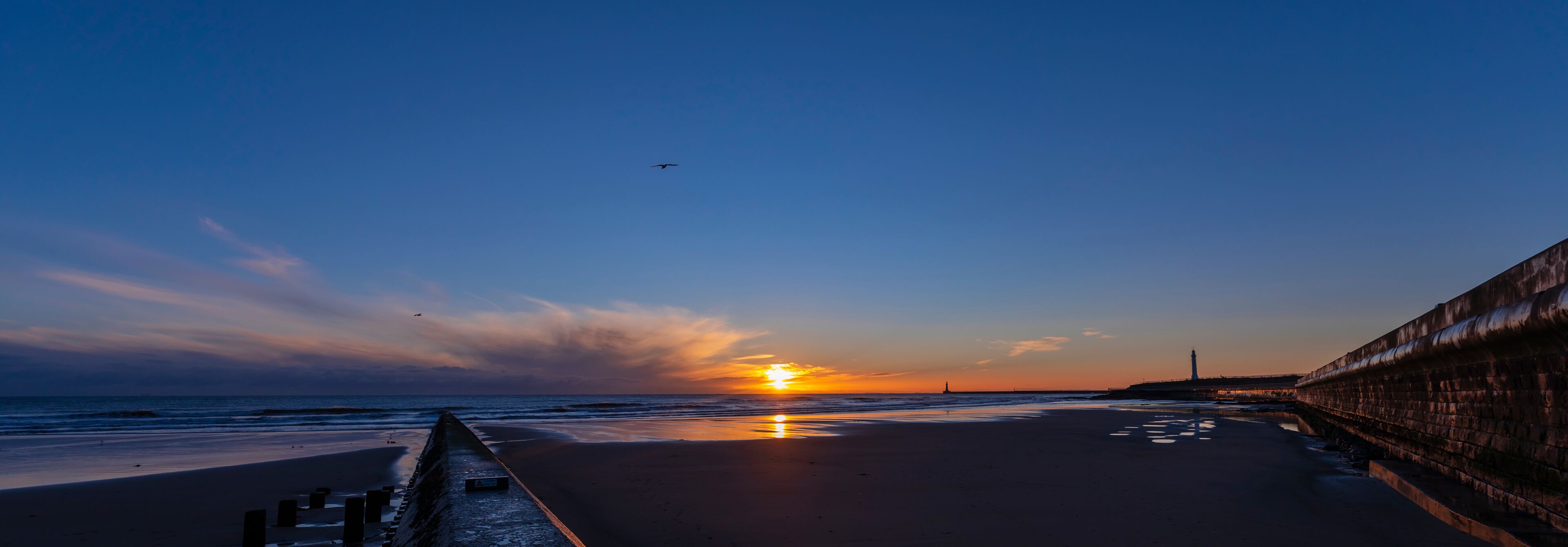 Seaburn beach Winter sunrise sunderland uk