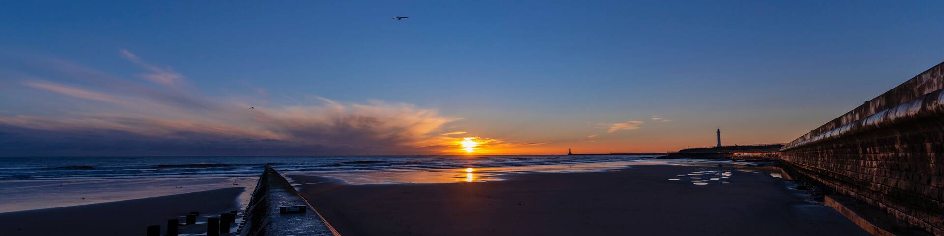 Seaburn beach Winter sunrise sunderland uk