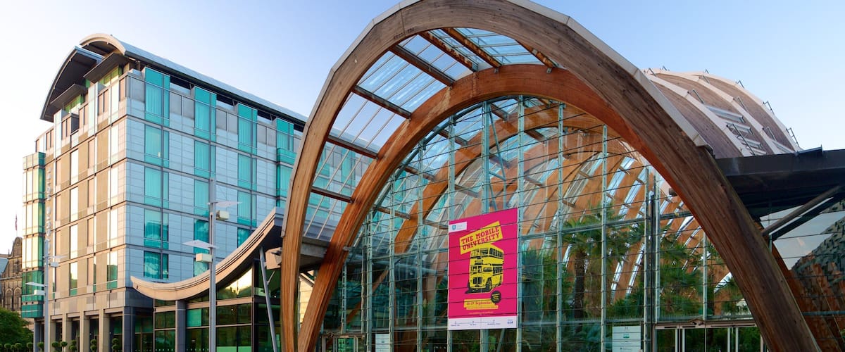 Sheffield City Centre which includes modern architecture