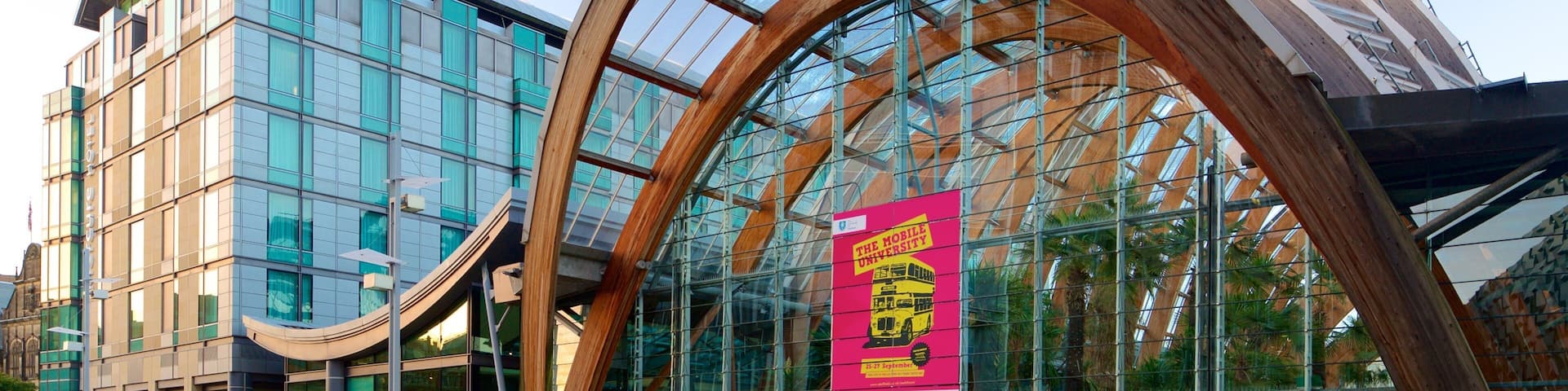 Sheffield City Centre which includes modern architecture