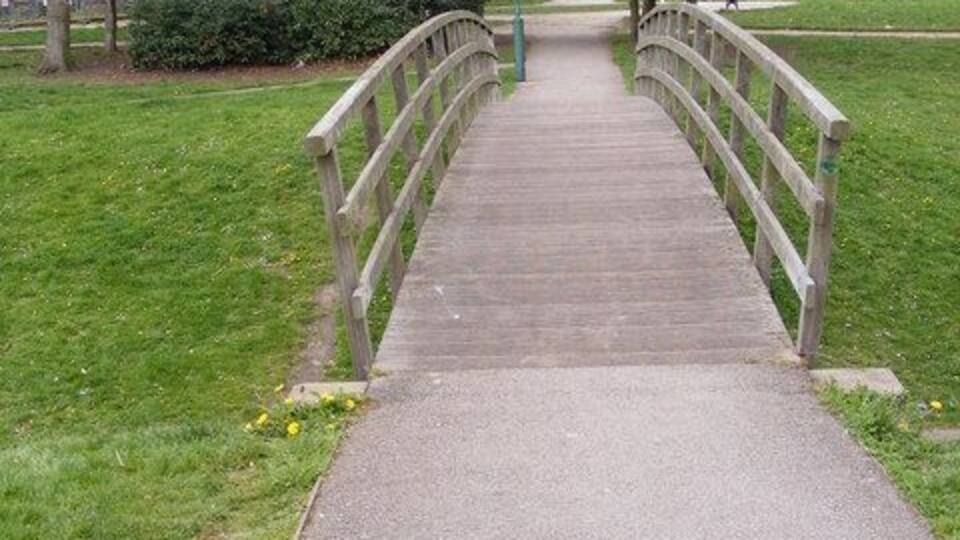 Path through the Park The Footbridge in Victoria Park, Darlaston.