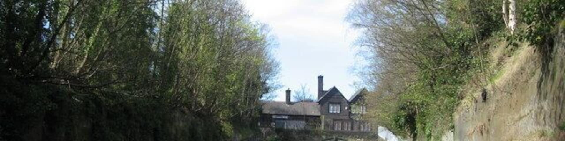 West Derby Station on Trans Pennine Trail West Derby Station, a disused station on the National Cycleway Network Route 62.
