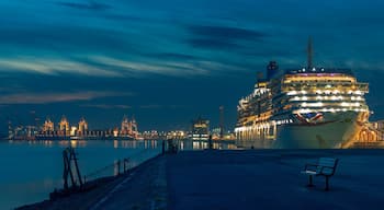 A cruise ship in Mayflower Terminal in Southampton, UK