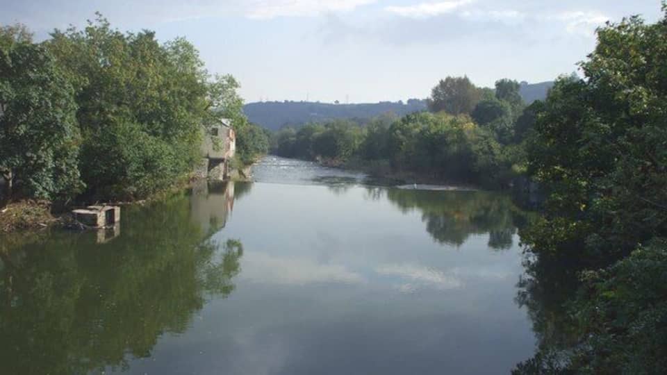 The Taff from the footbridge, Trefforest