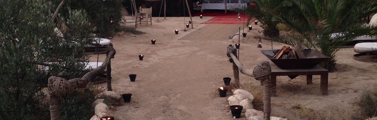 A 4 course dinner out in the desert outside Marrakech under canvas and stars. An amazing experience - well worth the hour drive out there (bumpy road included) and the price.