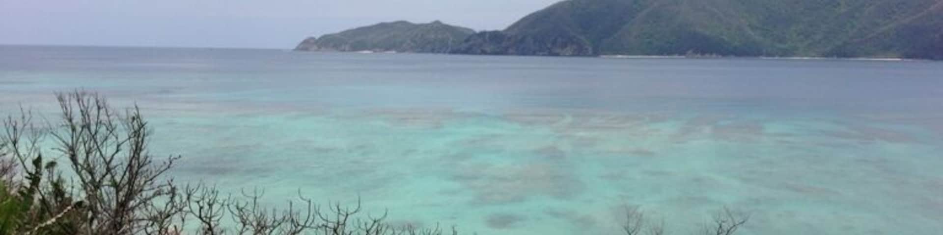 Beautiful Taen-Hama beach in Uken-son village.