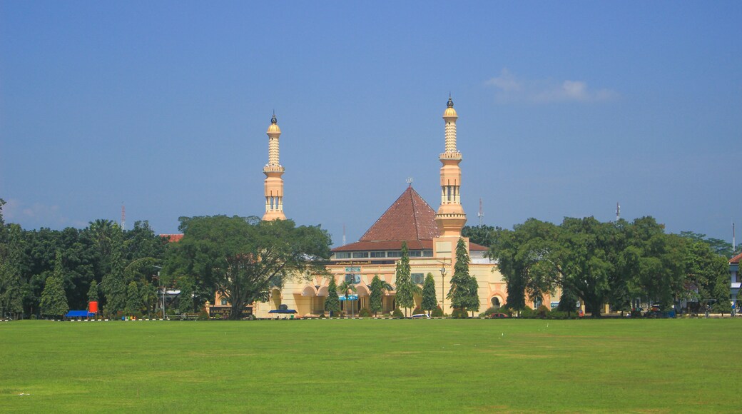 beautiful and artistic Al Muhtaram mosque building architecture. Located in the city of Kajen, Pekalongan.