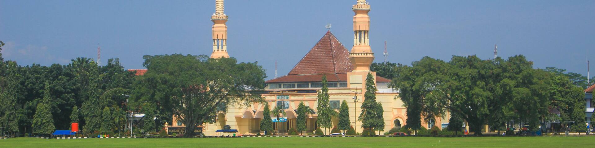 beautiful and artistic Al Muhtaram mosque building architecture. Located in the city of Kajen, Pekalongan.