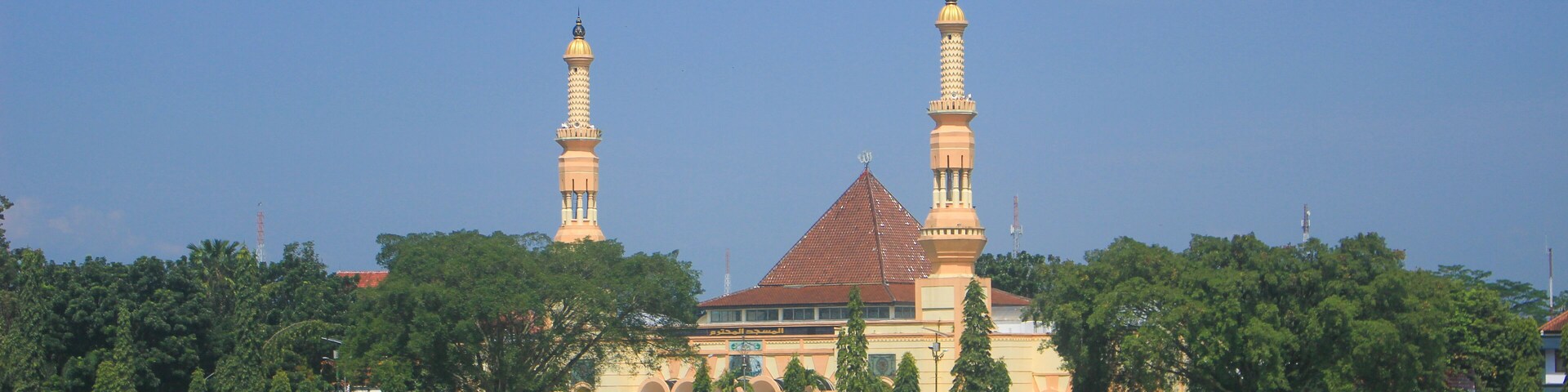 beautiful and artistic Al Muhtaram mosque building architecture. Located in the city of Kajen, Pekalongan.
