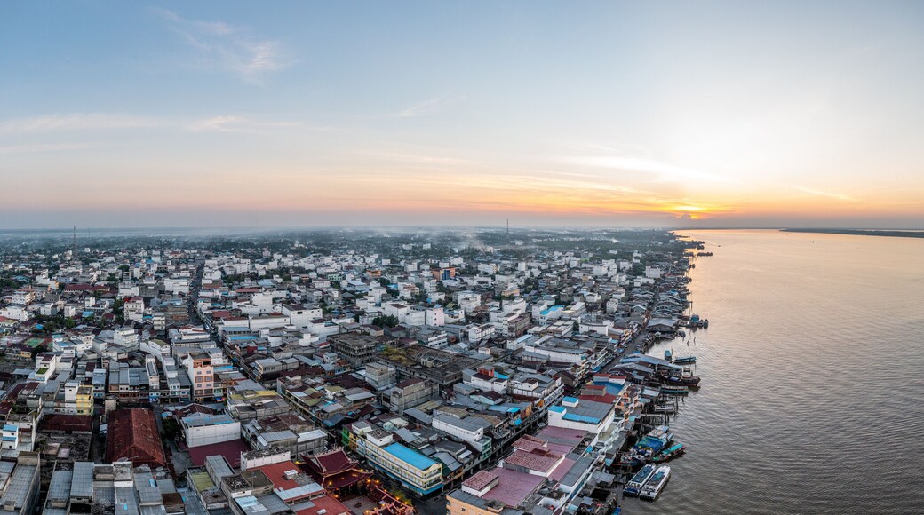 Sunset time in Selat Panjang City, Riau Province in Indonesia. This city is built by Siak Sri Indarapura kingdom in end of 18 century.