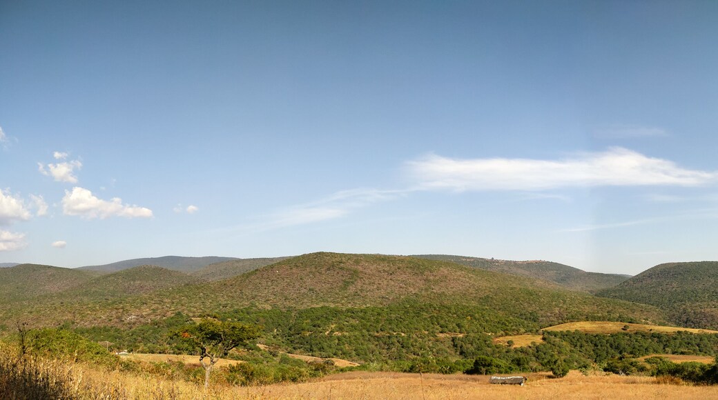 Mountains in Guerrero. The Sierra Madre del Sur on a bright sunny afternoon. Rural landscape near Ixcateopan. Travel in Mexico. Panorama.