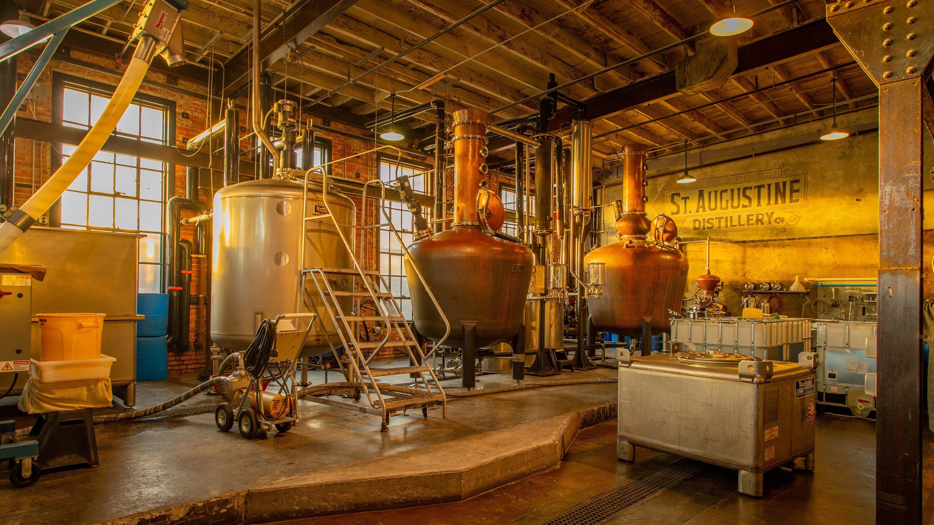 St. Augustine Distillery featuring interior views