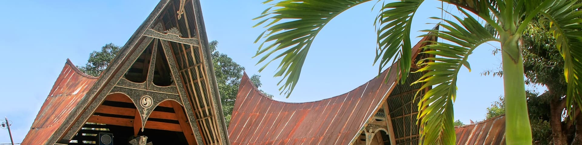 Traditional Batak houses on Samosir island, Sumatra, Indonesia
