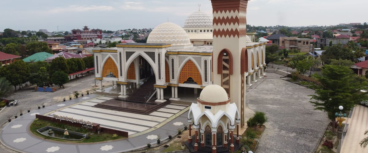 mosque in the tanjung balai karimun of riau island indonesia