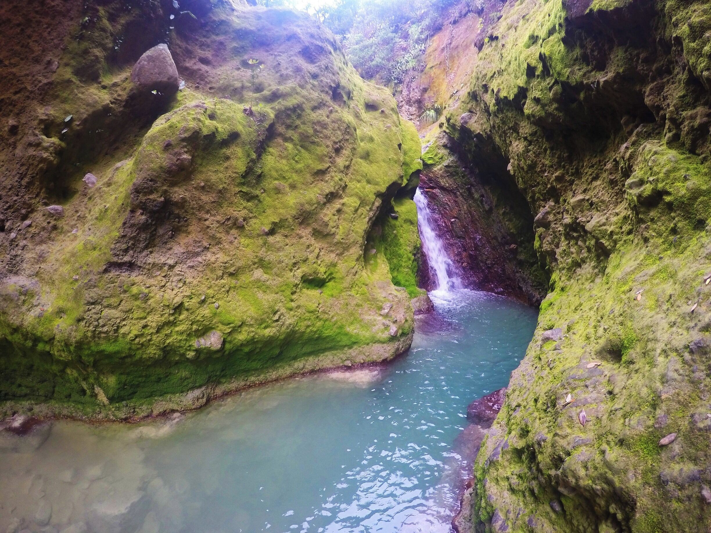 Hidden waterfall on Mount Papandayan. May 2014.