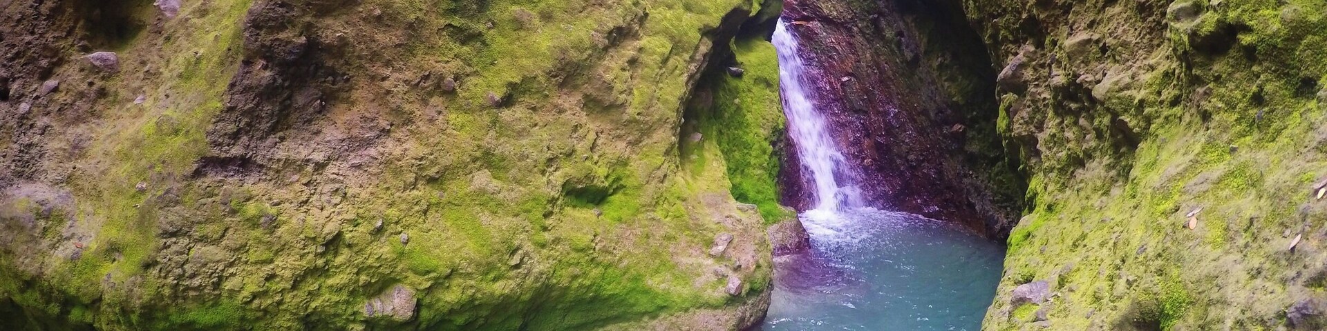 Hidden waterfall on Mount Papandayan. May 2014.