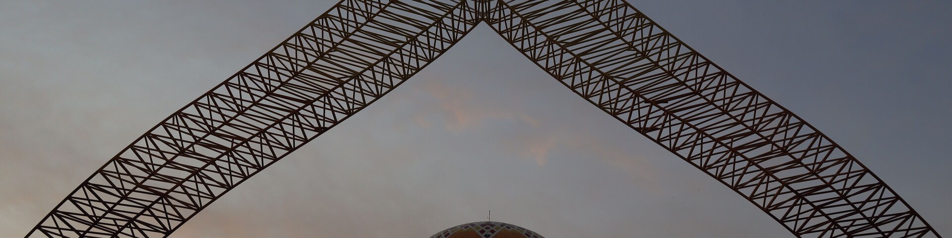 great mosque with ninetynine domes. 99 Dome Mosque, located in Losari Makassar with interesting architecture