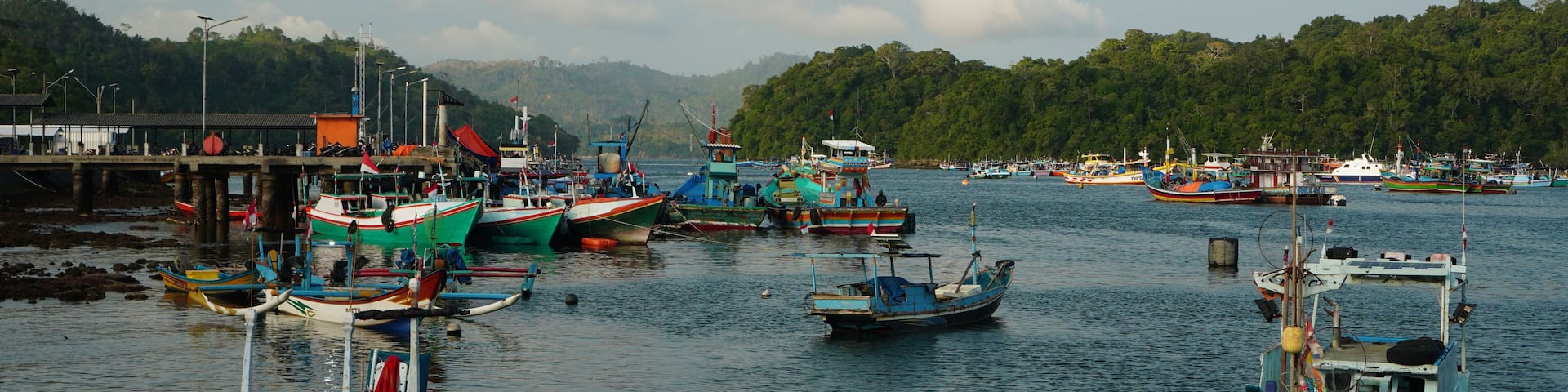 boats boats at the port of Sendang Biru Malang East Java Indonesia