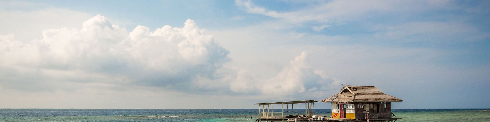 A stilt house on the tropical island of Pramuka, Thousand Islands, Indonesia