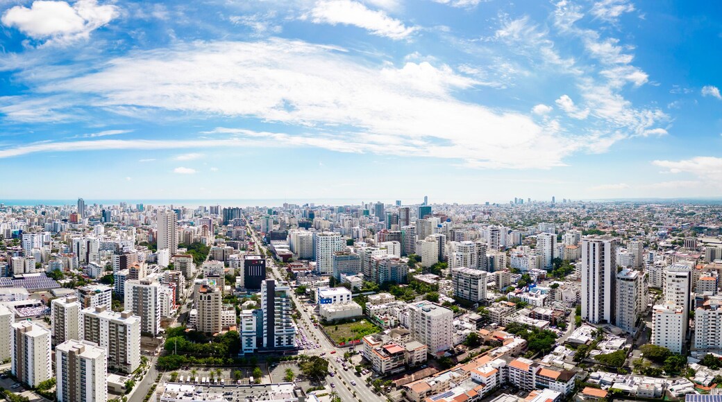 Aerial panoramic view of the Santo Domingo city, capital of Dominican Republic.