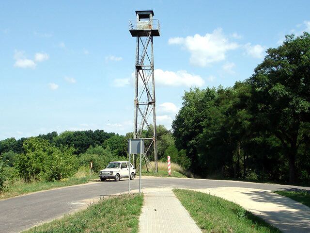 Górzyca, old border watchtower overlooking Oder River