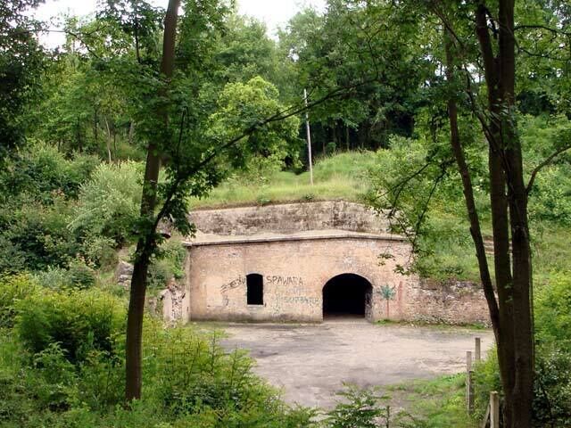 A tunnel entrance labeled 'SPYNA' surrounded by lush greenery.
